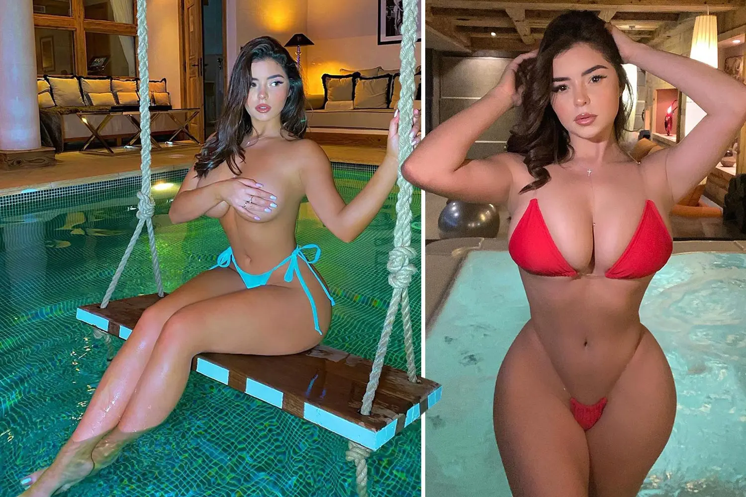 Demi Rose goes topless in her indoor pool as she self isolates over  coronavirus | Flipboard