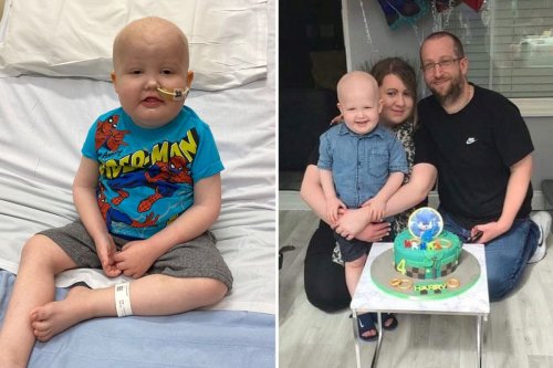 Mum’s warning after bruises on three-year-old’s legs turned out to be CANCER
