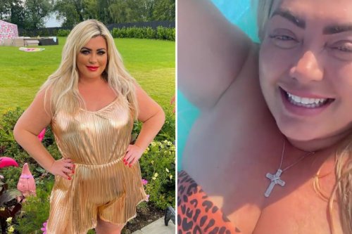 Gemma Collins shows off her weight loss and shrinking waist in a golden playsuit