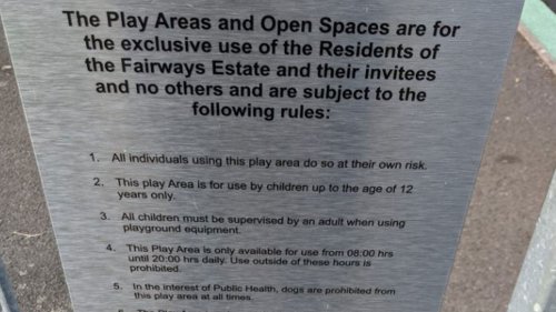 I’m furious after a sign BANNED ‘poor’ kids from the local playground – every kid deserves to be able to play
