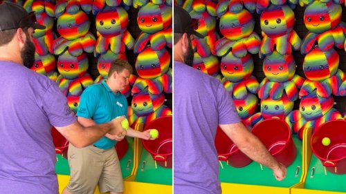 Man reveals very clever techniques you should be using to win prizes on tricky theme park games