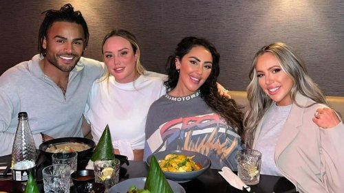 Geordie Shore’s Charlotte Crosby and Nathan Henry put feud behind them as they cosy up for snap with co-stars