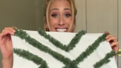 ‘How pretty is that?’ Stacey Solomon shares genius way to make cheap pillow cover look like an expensive designer buy