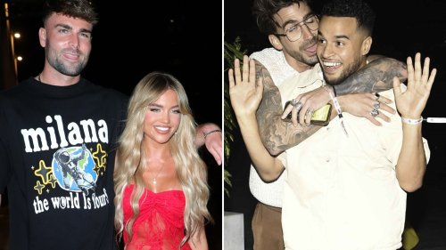 Love Island stars look worse for wear as they leave Molly Smith’s party in Manchester amid cast ‘feud’