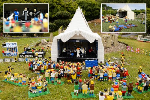 Legoland recreates Glastonbury festival using 10,000 tiny bricks – complete with portaloos and mud