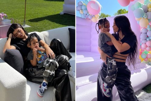 Kylie Jenner wears $4K joggers at Khloe's daughter's birthday party