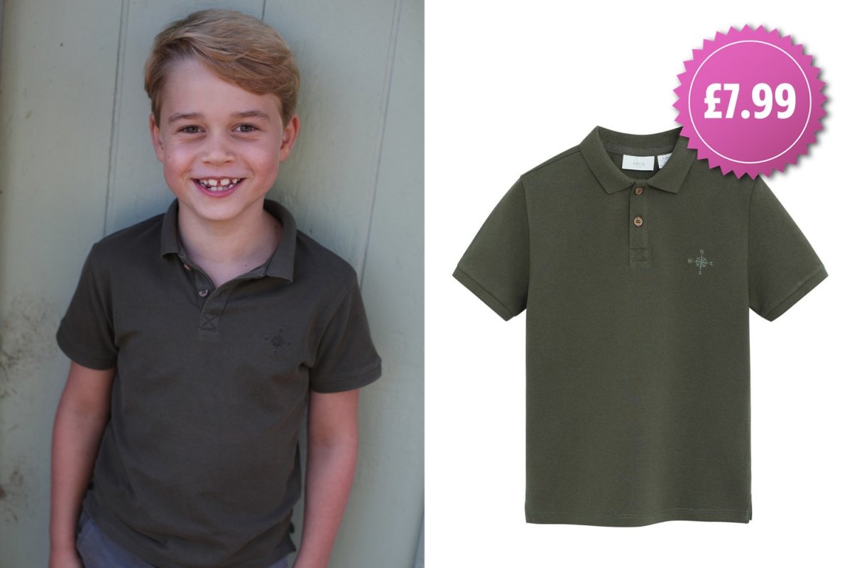 Kate Middleton dresses Prince George in £7.99 Mango polo shirt for his cheeky seventh birthday pictures