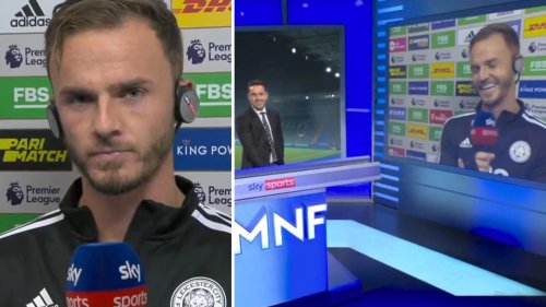 ‘That’s insulting’ – Watch awkward moment James Maddison hits back at Neville after Man Utd icon’s ‘difficult question’