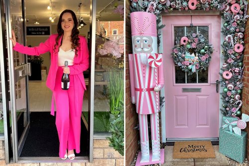We hate our neighbour’s pink door with ‘over the top’ Christmas decorations – it makes our street a laughing stock
