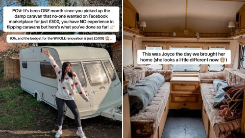 I bought a mouldy £500 caravan from Facebook and transformed into a tiny home – the entire new floor cost just £20