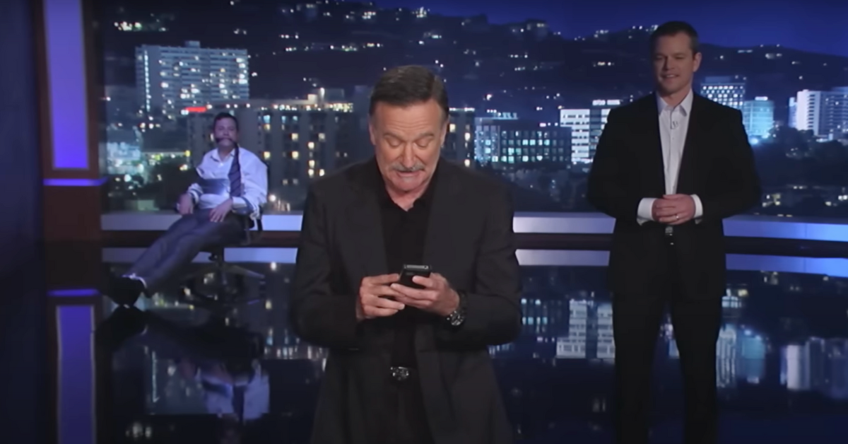 Matt Damon Couldn't Keep A Straight Face During One Of Robin Williams' Final Appearances Ever On Jimmy Kimmel Live