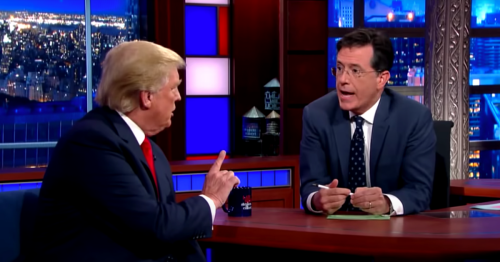 Stephen Colbert Apologized To Donald Trump During Their Rare Interview
