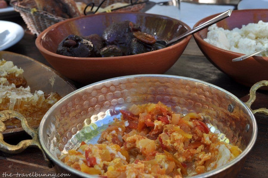 A traditional Turkish breakfast in Goreme's hidden valley