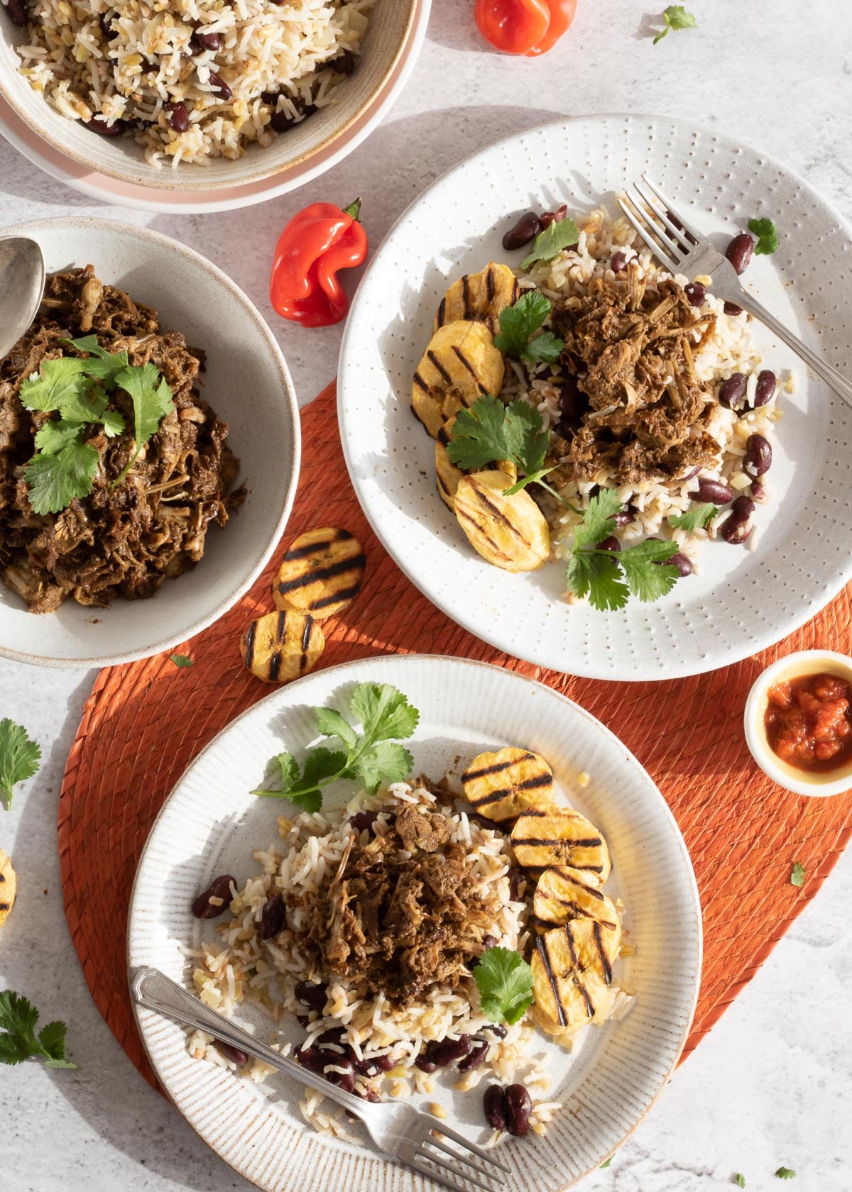 Jamaican Jerk Jackfruit with Rice and Peas