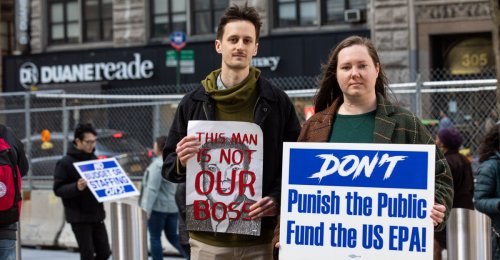 “This man is not our boss” — EPA workers rally against DOGE cuts