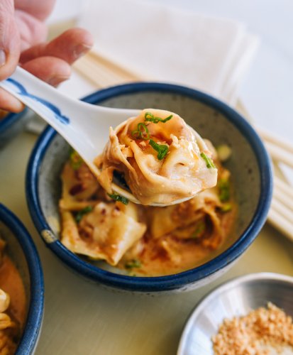 Wontons with Peanut Sauce