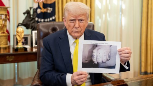 Trump Posts Photoshopped Image of Kilmar Abrego Garcia’s Knuckle Tattoos With Disputed ‘MS-13’ Interpretation
