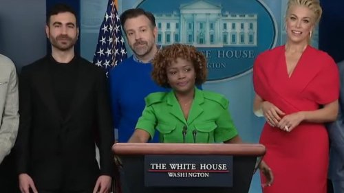 Reporter Interrupts ‘Ted Lasso’ Cast’s White House Press Conference, Gets Shut Down by Karine Jean-Pierre (Video)