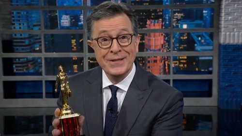 Stephen Colbert Accepts Award for Terrible Cybertruck Pun: ‘What’s This? The Nobel Prize for Puns?’ | Video
