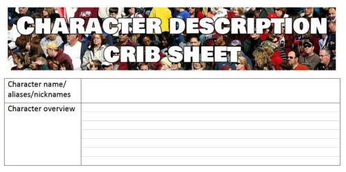How to describe a character (with free character development crib sheet)