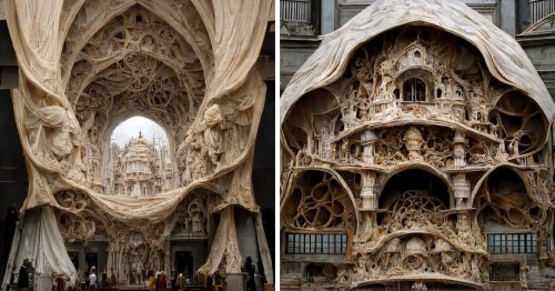 Silk and Stone Converge in the Luxurious AI-Generated Baroque Architecture