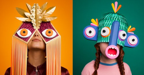 Playful Paper Masks by Lobulo Studio for Barcelona's Grec Festival