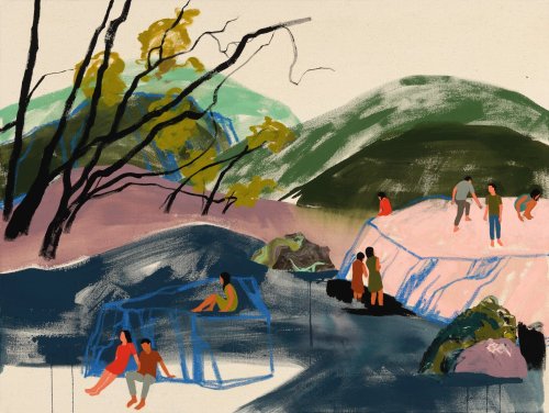Emerging into a New World, Small Figures Explore Seonna Hong's Dreamlike Landscapes — Colossal