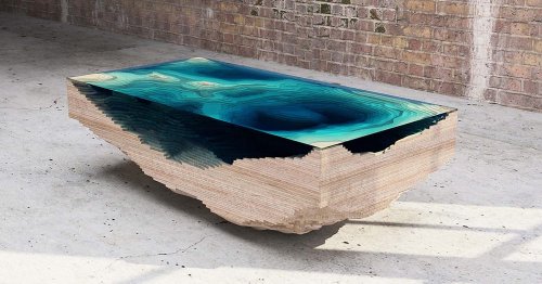 Layered Glass Table Concept Creates a Cross-Section of the Ocean — Colossal