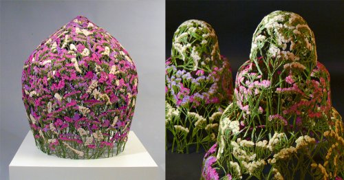 Delicate Vessels Sculpted with Pressed Flowers by Ignacio Canales Aracil