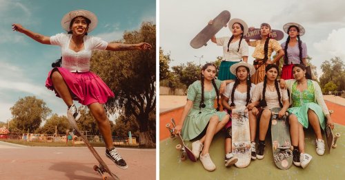 Braids and Bowlers: Indigenous Bolivian Women Skateboard in Style in Celia D. Luna's Empowered Portraits — Colossal