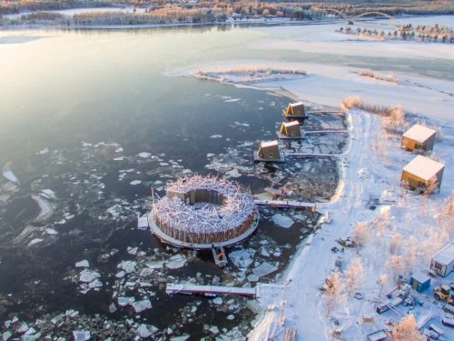A Floating Hotel with Aurora Views Just Opened on a Frozen River in Sweden — Colossal