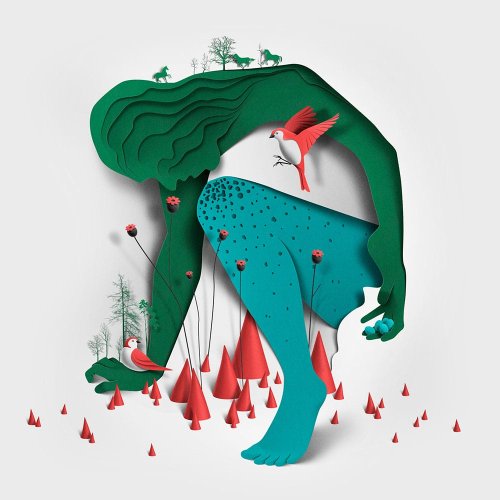 New Editorial Illustrations Incorporating Cut Paper Textures and Shadows by Eiko Ojala — Colossal