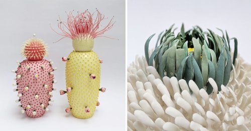 Delicate Spikes and Lush Petals Bloom from Avital Avital's Voluptuous Porcelain Vessels
