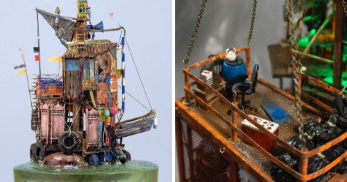 Haphazard Safe Havens Rise into the Sky in Simon Laveuve’s Miniature Post-Apocalyptic Islands — Colossal