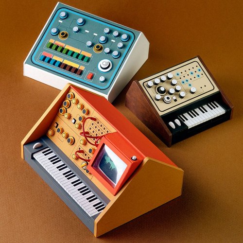 Miniature Retro Papercraft Synthesizers by Dan McPharlin — Colossal