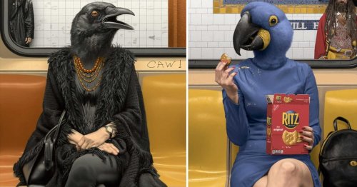 Commuters Go Wild in Matthew Grabelsky's Uncanny Subway Paintings — Colossal