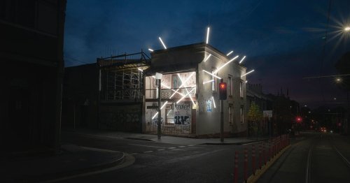 Bars of Light Pierce a Dilapidated Sydney-Area Home in Ian Strange's Illuminated Intervention