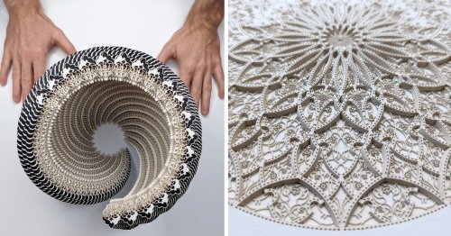 Laser-Cut Paper Forms Tessellating Patterns in Ibbini Studio's Ornate Sculptures — Colossal