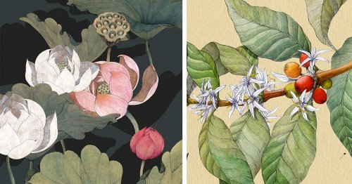 Looping Tendrils and Supple Petals Overflow From Lina Kusaite's Ethereal Botanical Illustrations — Colossal