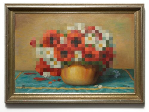 André Schulze Reimagines Traditional Still Life Paintings with Contemporary Pixellated Auras — Colossal