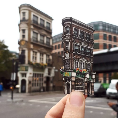 Cut-Out Ink and Pen Illustrations of London's Oldest Pubs and Other Landmarks by Maxwell Tilse — Colossal
