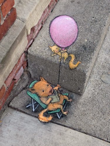David Zinn's Quirky Chalk and Charcoal Characters on the Streets of Ann Arbor — Colossal