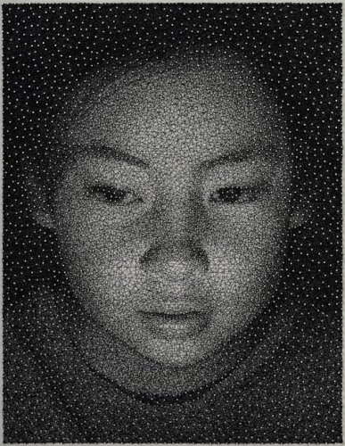 New Portraits by Kumi Yamashita Made with Nails, Thread, and Denim — Colossal
