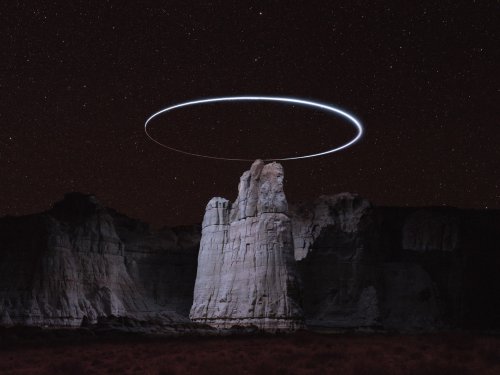 Interesting Photo of the Day: Drone Light Painting Mountains