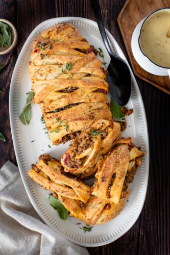 Vegan Thanksgiving Lentil Stromboli