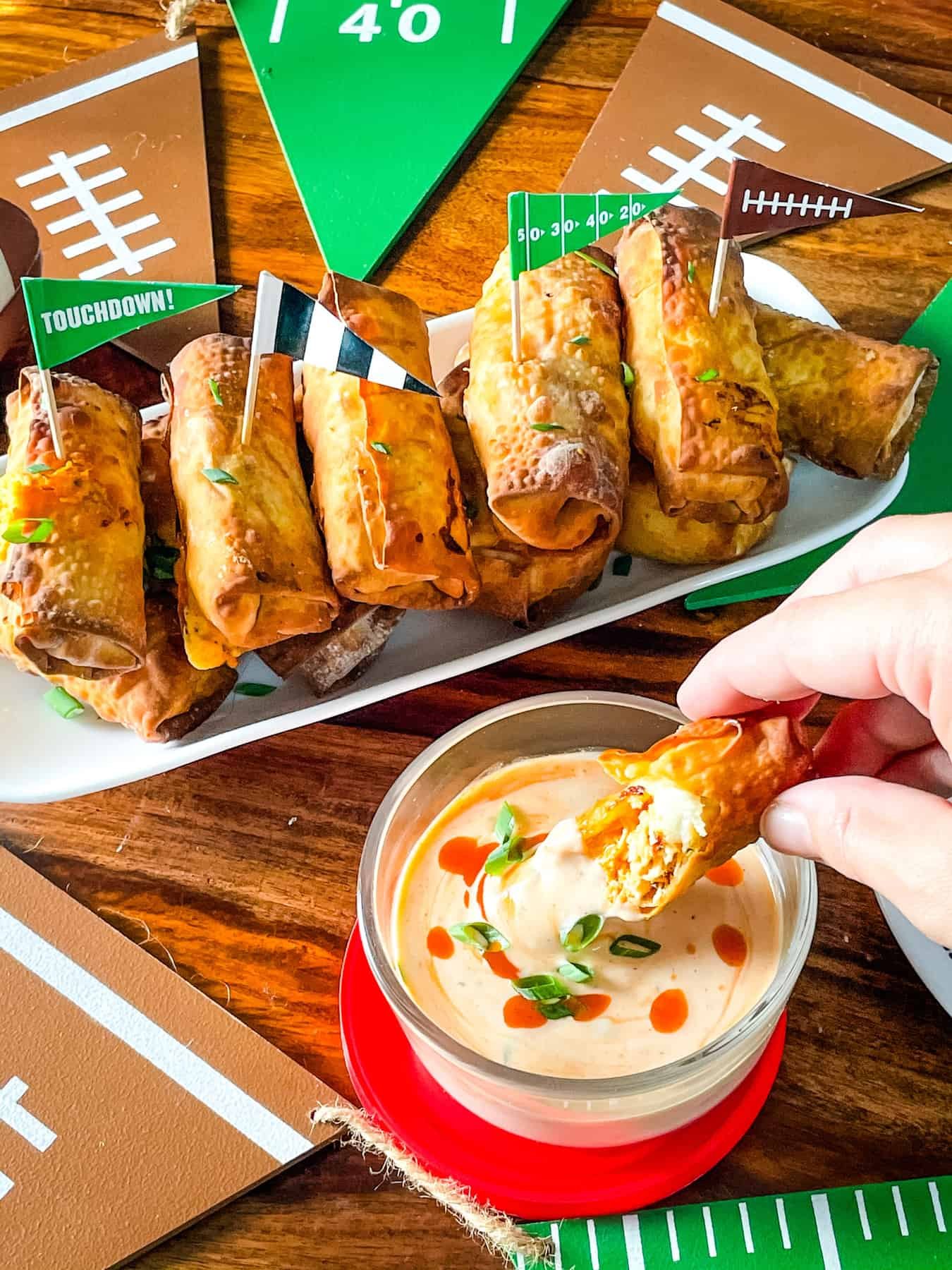 Buffalo Chicken Egg Rolls
