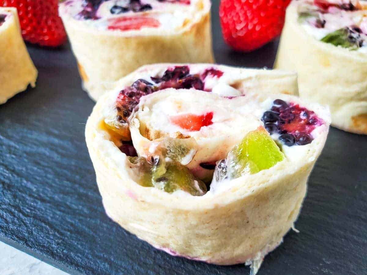 Easy Fruit Pinwheels with Cream Cheese and Berries