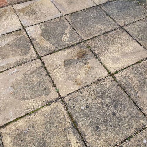 See how a DIY fan created a stunning modern patio for just £38 using stencil and paint