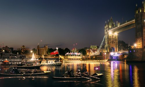 150 lit-up boats will sail down the Thames tomorrow for the Queen