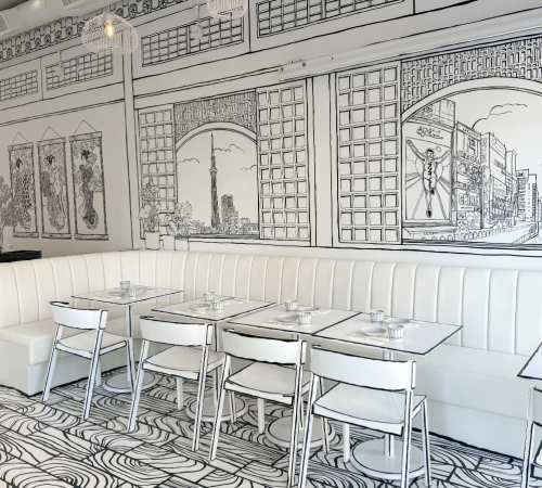 Shirokuro is a new 2D black-and-white restaurant in NYC that feels like stepping into a drawing
